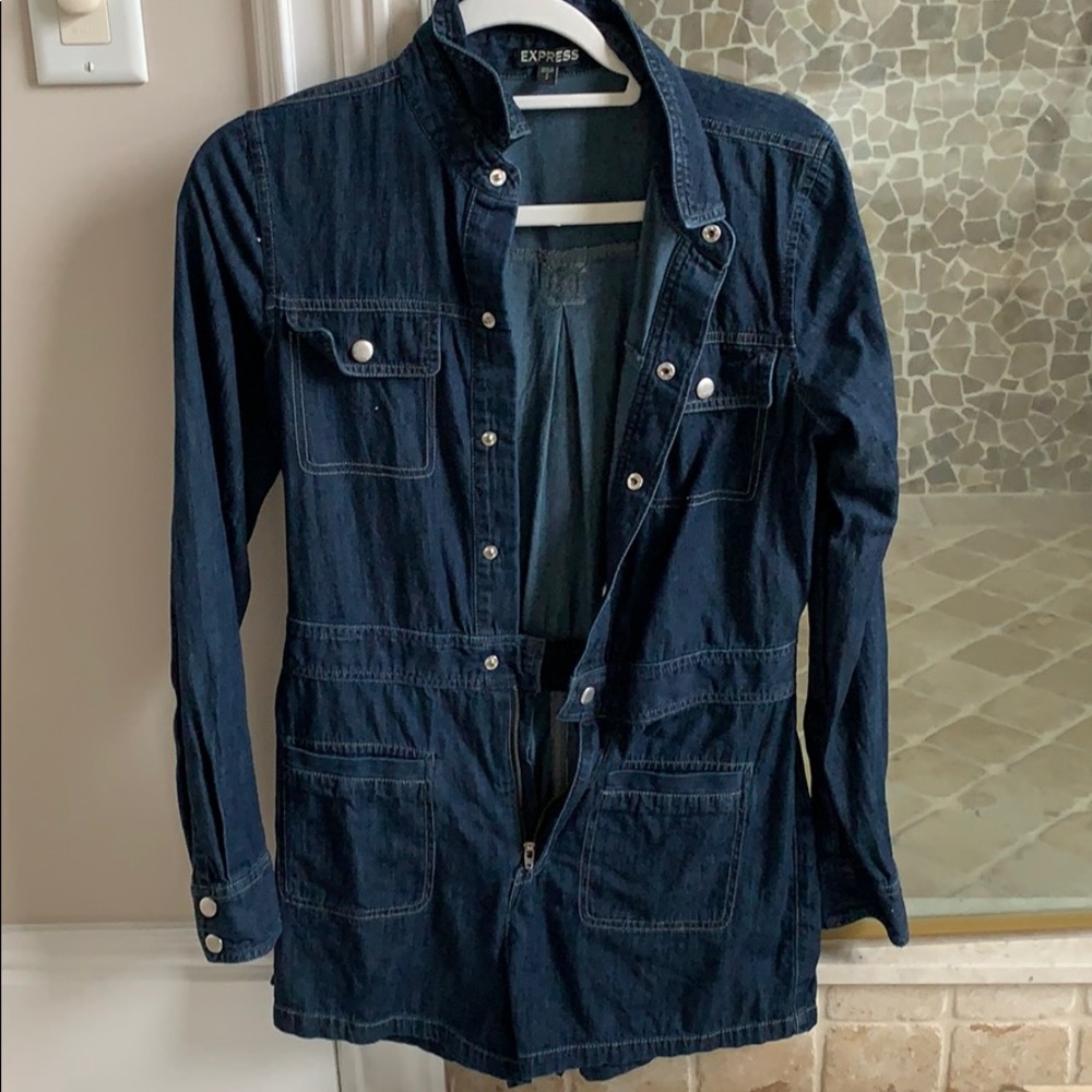 Denim romper long sleeved